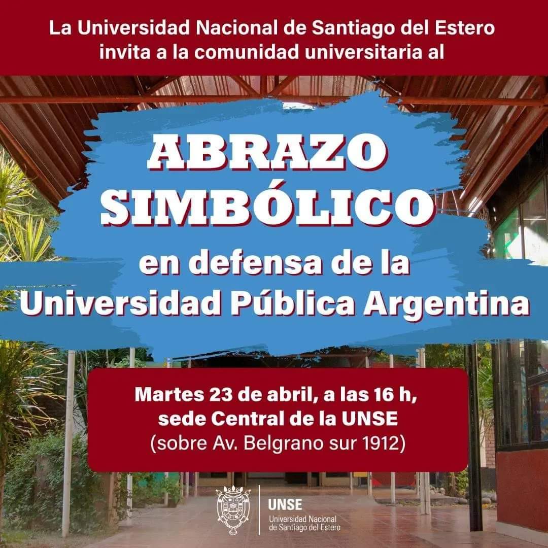 🇦🇷Traé un libro al Abrazo Simbólico por la Universidad Pública Argentina

🔰Este martes 23 de abril, a las 16, unite llevando un libro, en apoyo a la Universidad Pública Argentina, como una forma visible de destacar la importancia vital de la educación accesible y de calidad.