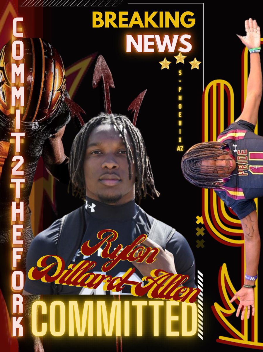 BREAKING - Sun Devils add local 2025 3⭐️ Safety @RyDillardAllen from Mountain Point HS. The best stay home 🔱🆙 #commit2thefork