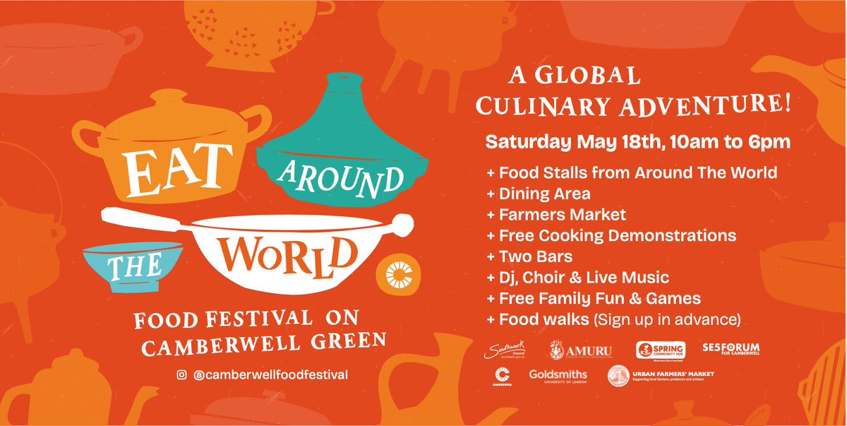 Eat around the World on Camberwell Green Watch this space to find more about a feast of flavours coming to the green on Sat 18 May, 10-6. Support local, taste global, and celebrate Camberwell’s multicultural community at our first Camberwell food fest.