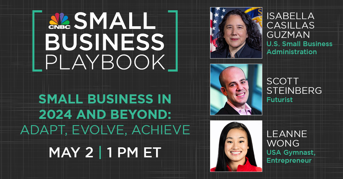 ENTREPRENEURS 📢 As part of National Small Business Week next week, we're hosting a FREE virtual #CNBCSmallBiz event where experts will examine the future of small business and share strategies to overcome obstacles and achieve success. DON'T MISS IT: bit.ly/49ArseF