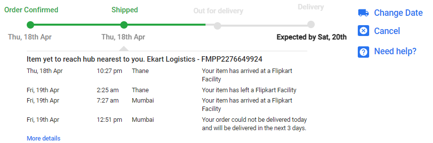 hridayHZ's tweet photo. @flipkartsupport @Flipkart I still have not received my order. Totally not a satisfactory experience of ordering from your platform. (This is a screenshot from today 22/04/2024)... Please kindly look into updating the status of the order. https://t.co/XQJheDEH7a
