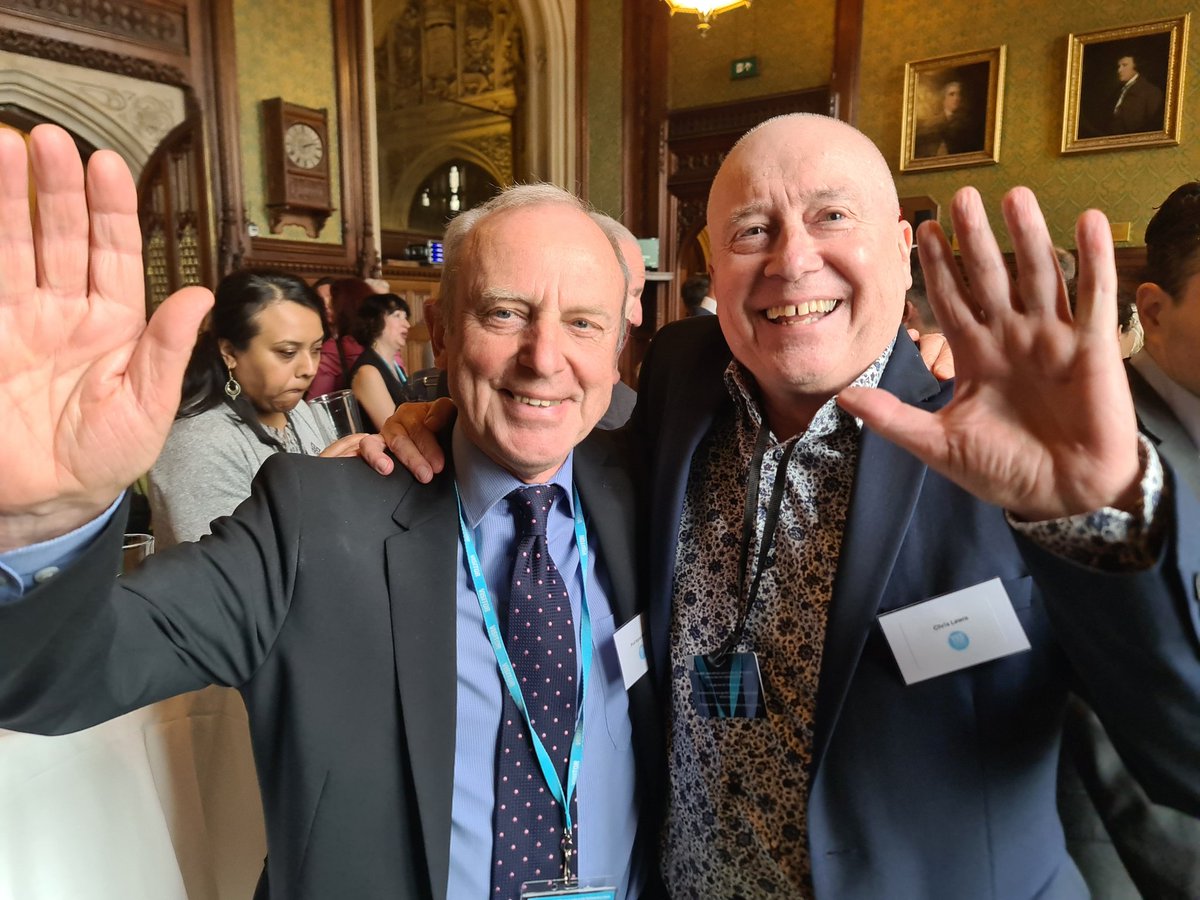 Chris attended the Yes To Life celebration at Parliament. Speaking about cancer and spreading the word about his charity, SimPal. Seen here with Prof Karol Sikora, another campaigner re cancer. @christheeagle1 @yestolife