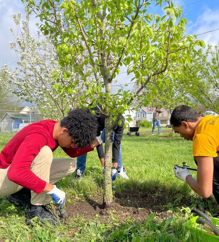 PflaumerGISA's tweet image. Students traveled to Snyder Park and to Springfield Promise Garden, not just to learn more about the content being discussed in class but also to actively contribute to their community through service work! Happy Earth Day!