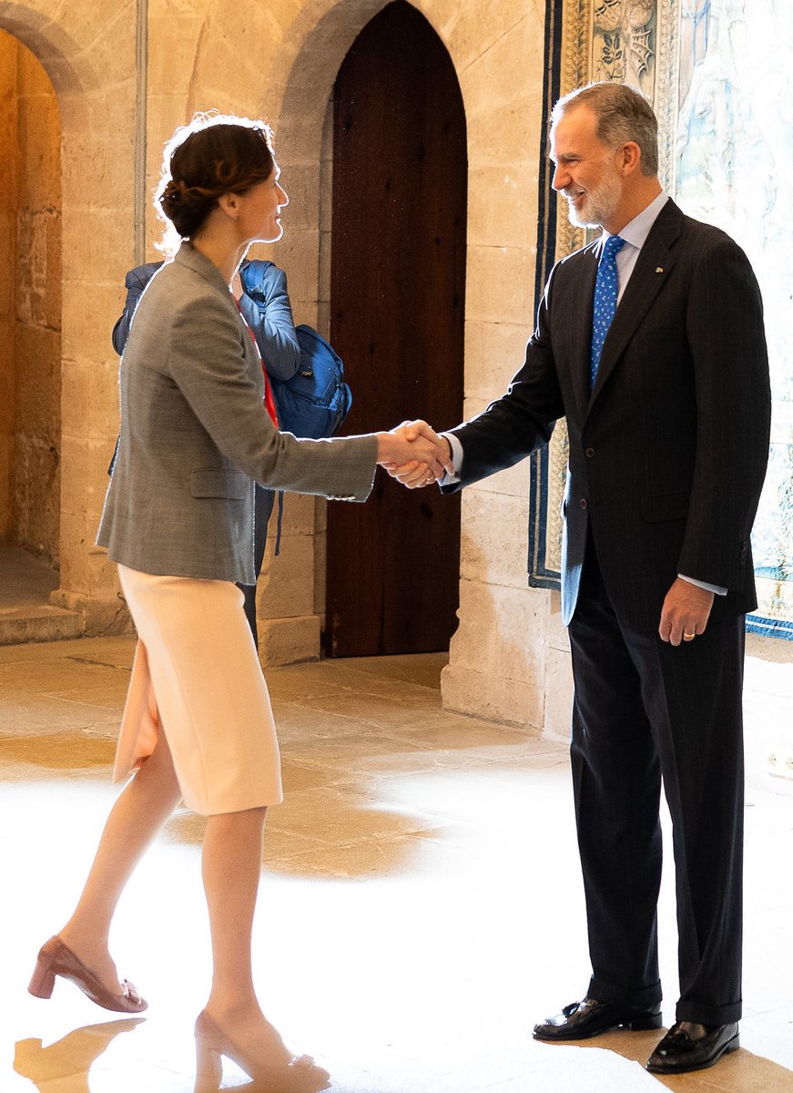 An illuminating moment as the Speaker of the Lithuanian parliament, @VCmilyte, shakes hands with His Majesty King Felipe VI of #Spain, radiating diplomacy & partnership.