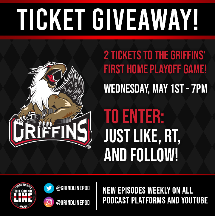 GrindLinePod's tweet photo. Thanks to our amazing friend @jenn1118_ we are giving away 2 tickets to the Grand Rapids Griffins' first home playoff game! Just follow, like, &amp; RT to enter. 

Winner will be chosen on Friday, April 26th. Must have a @griffinshockey ticket account for transfer.

#GoGRG #LGRW https://t.co/74C1fDVGQA