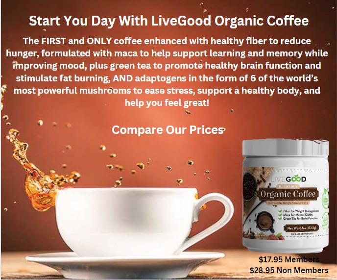 (See link below 2Get it!) #Livegood #USDACertified #Organic #Coffee ! Not only Organic, #FreeOfPesticides ,Molds &Contaminants, but has: #Maca 4Mood #GreenTea 4Cognition & #Fiber for #WeightLoss ! See #DrRyanGoodkin Then #GetIt 👇 tinyurl.com/LivegoodCoffee #ATSocialMedia #Trending