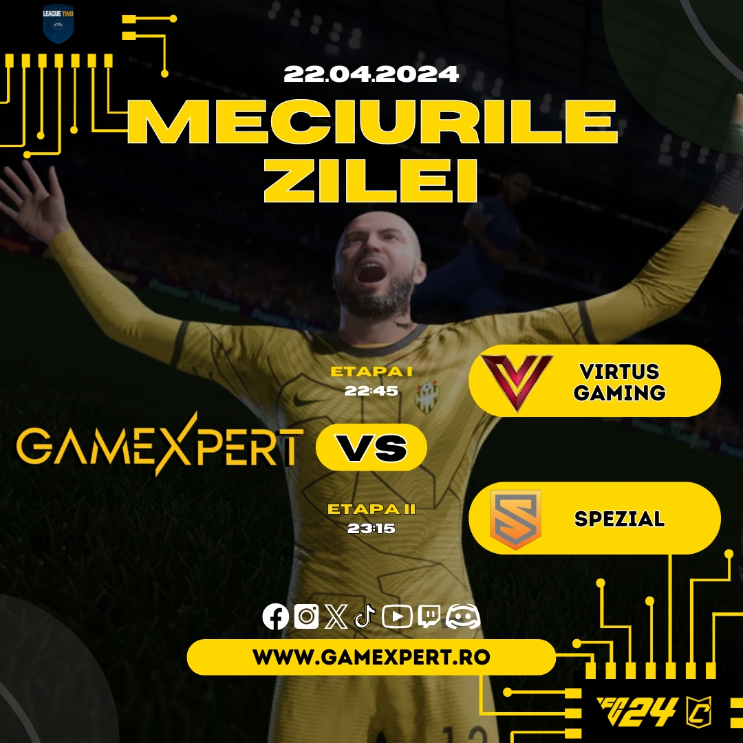 GameXpertRO's tweet photo. Seară de FC 24 Clubs!
Debutăm în @VPGEurope League Two cu două meciuri tari:
22:45 vs. @Virtus_CP
23:15 vs. @Spezial_VPG
Partidele vor fi live pe YouTube: https://t.co/YqBU083ukW
#GAMEXPERT #FC24Clubs #FC24 #ProClubs #VPG #VPGEUL2 #VPGL2 #VPGEurope https://t.co/iXBpiKtFPN