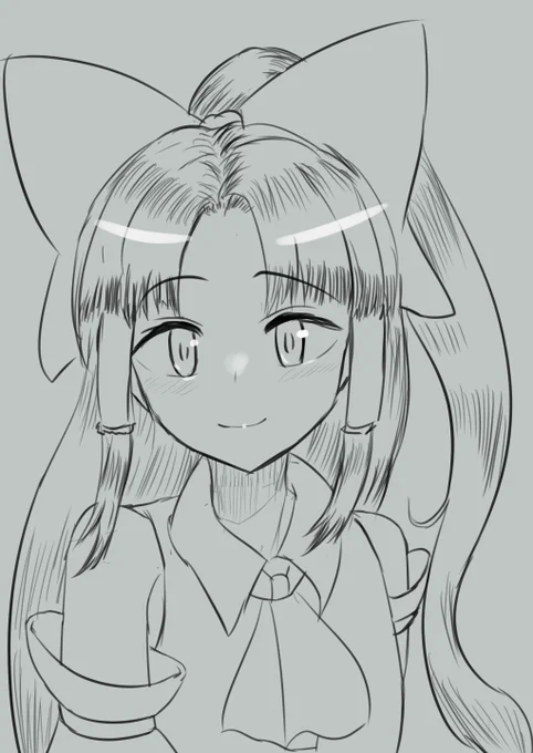 リハビリらくがき霊夢
かなりナチュラルな絵柄がでてしまった... 