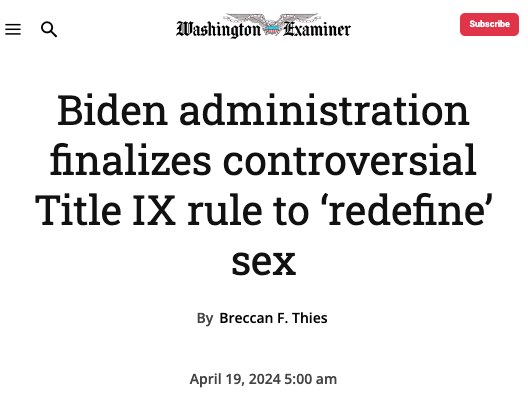 The Biden admin rewrote #TitleIX to include “gender identity.”

This means biological men will be allowed to:
❌Play in women’s sports
❌Use women’s locker rooms
❌Steal academic and athletic scholarships from women

This is yet another reason to ABOLISH the Department of Ed.