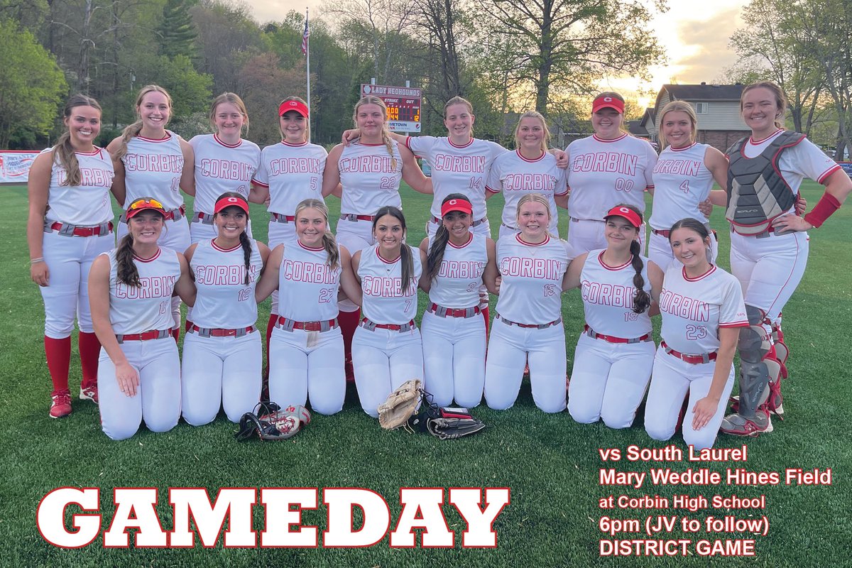 Corbin Ladyhounds Softball (@corbin_softball) on Twitter photo Gameday!!! The Lady Redhounds will host district opponent, South Laurel Lady Cardinals at the Mary Weddle Hines Field at Corbin High School. Game set for 6pm (JV to follow). <a href="/noodles2218/">Bailey Stewart</a> @kalliehousley <a href="/hinkle_raegan/">raegan hinkle</a> <a href="/AWBeller/">Abigail Beller</a> Gameday!!! The Lady Redhounds will host district opponent, South Laurel Lady Cardinals at the Mary Weddle Hines Field at Corbin High School. Game set for 6pm (JV to follow). <a href="/noodles2218/">Bailey Stewart</a> @kalliehousley <a href="/hinkle_raegan/">raegan hinkle</a> <a href="/AWBeller/">Abigail Beller</a>