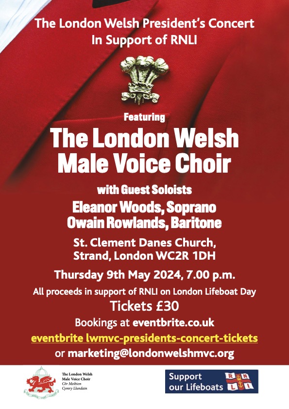 Our next concert in support of @RNLI at St Clement Danes Church. Tickets available from Eventbrite eventbrite.com/e/lwmvc-presid…