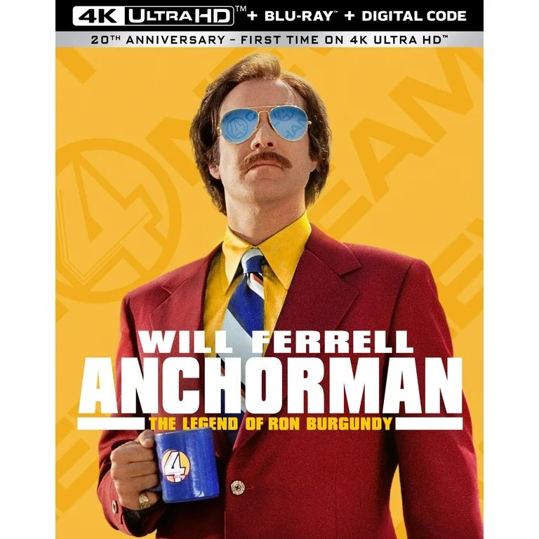 Coming to #4KUltraHD via Paramount on 7/2 Written & Directed by #AdamMckay Starring #WillFerrell and @1capplegate Anchorman: The Legend of Ron Burgundy (2004)