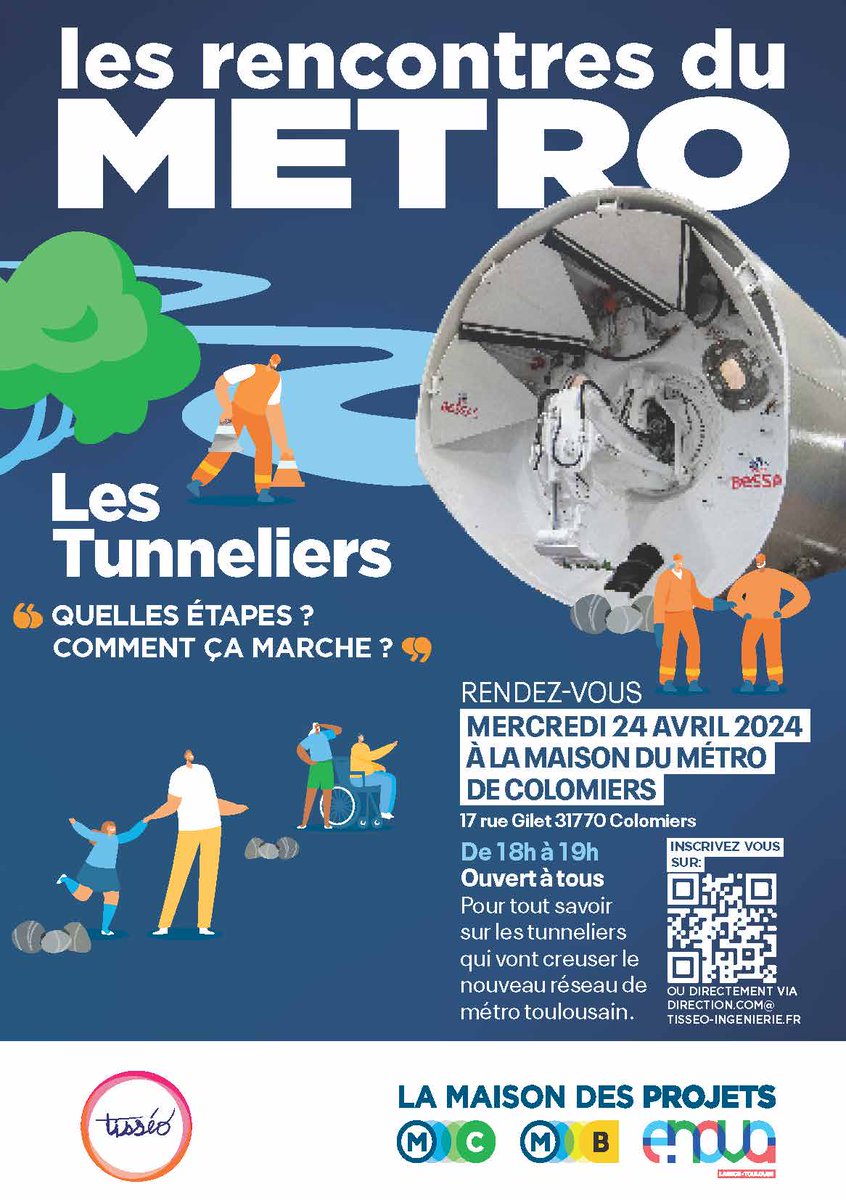 📅/A vos agendas ! La maison du métro de Colomiers vous accueille pour un rendez-vous passionnant sur la thématique des tunneliers 🚇 👉 Mercredi 24 avril, à 18h 📍 Maison du métro de Colomiers, 17 rue Gilet, 31770 Colomiers Une plongée captivante dans le monde des tunneliers