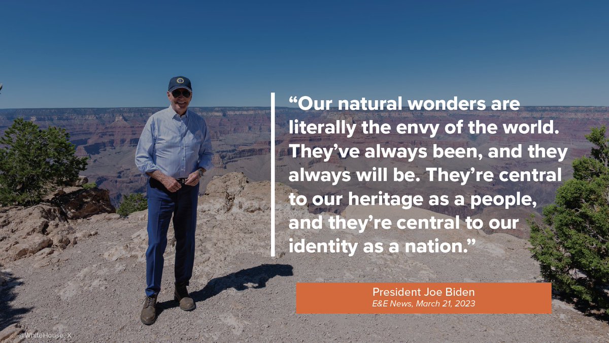 Happy #EarthDay2024! We're so grateful to President Biden for acting to protect our #publiclands! Just this month, he has transformed the federal oil and gas program, elevated the status of conservation on public lands, and protected millions of acres of land in Alaska!