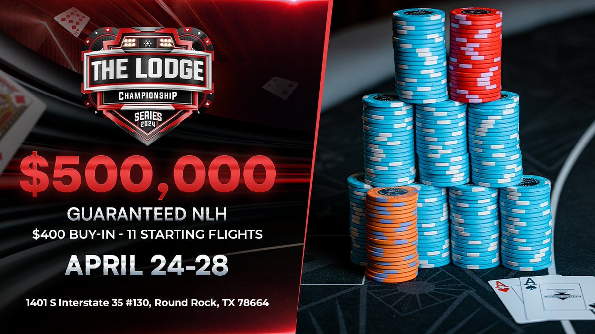 Here is today's tournament schedule: 9:15 - $500K GTD NLH Turbo Flight ($400) 10:15 - Daily Kickoff ($50) 12:15 - $20K GTD PLO ($300) 2:00 - $500K GTD Day 2 4:15 - $5K GTD Freezeout ($200)