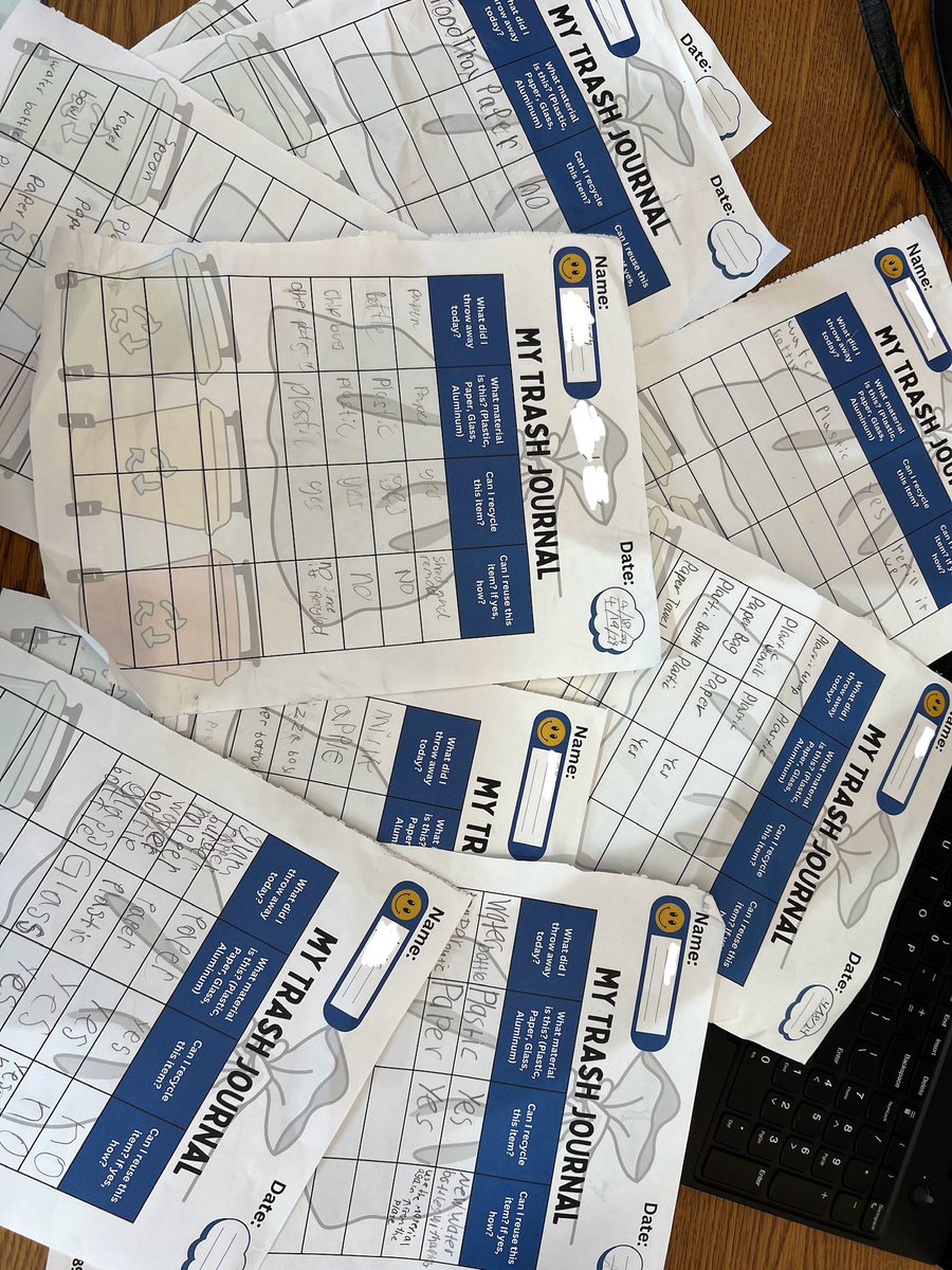 Happy Earth Day 🌎 Students kept track of their food & packaging waste & learned about redirecting waste by recycling & reusing materials to reduce GHG ♻️ we have creative problem-solvers here @nbps_bbv! #ClimateEd #ClimateChangeEducation #ActionforEarthNJ #reducewaste #EarthDay