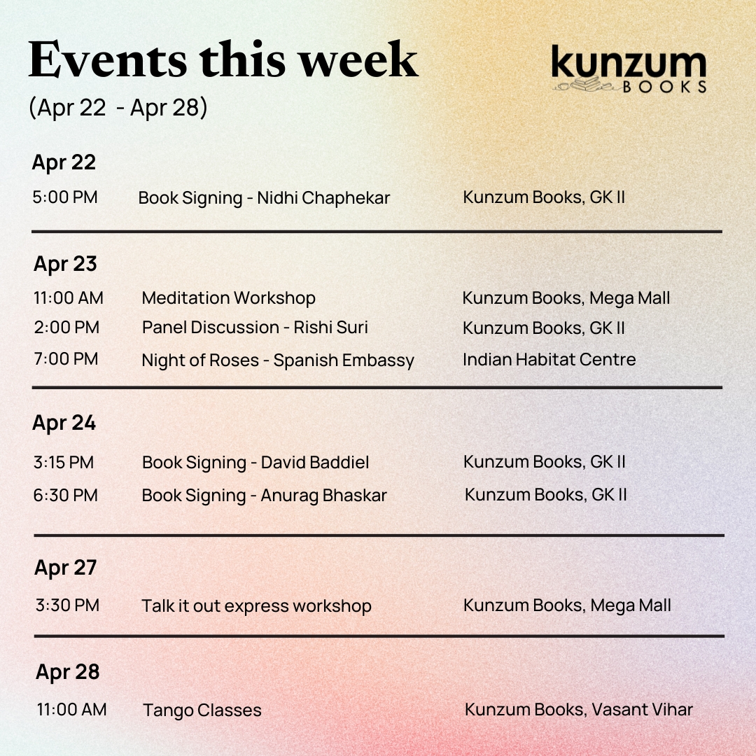 Our weekly event lineup at Kunzum and we have adventures for every kind of explorer! Share the bookish inspiration with your friends and come over for exciting events, books, and more. #KunzumEvents #BookLovers #BudgetFriendly #ThisWeeksPicks