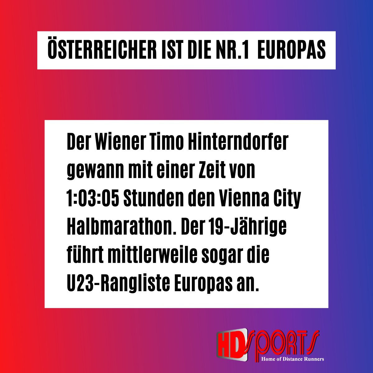 wwwHDsportsAT's tweet image. Der Österreicher Timo Hinterndorfer ist derzeit der beste Nachwuchsläufer Europas über die Halbmarathon-Distanz.

hdsports.at/halbmarathon/o…

#viennacitymarathon #wienmarathon #vcm2024 #vcm #oelv