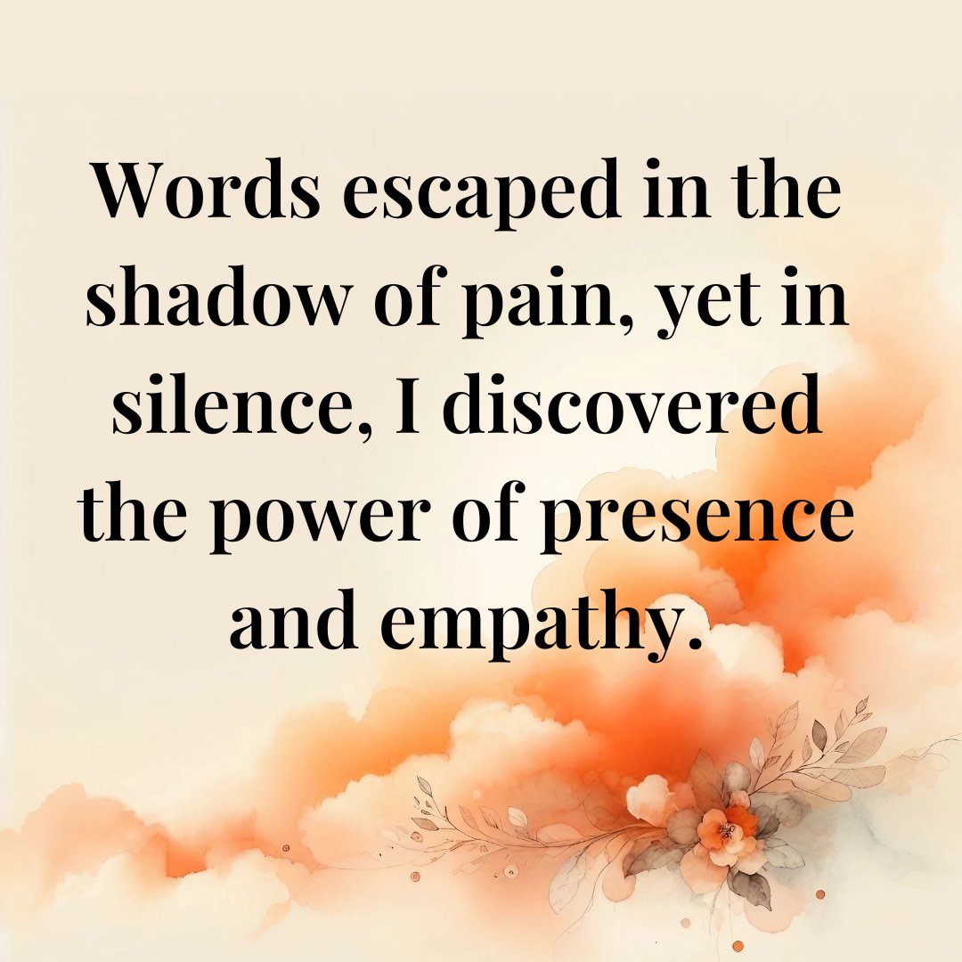 Words escaped in the shadow of pain, yet in silence, I discovered the power of presence and empathy.

#crps #chronicpain #chronicillness #rsd #crpsstrong #crpshope #crpswarrior #crpsfighter #crpscommunity #crpsawareness #supportgroup #webinar #rsdawareness #crpsthriver