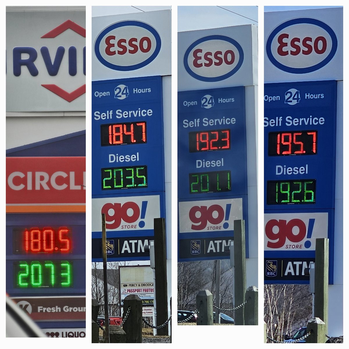 Gas prices for March 30th / April 4th / April 12th and April 20th! Newfoundland has a comity ( Board of Commissioners of public utilities )that decides weekly whether fuel goes up or down!