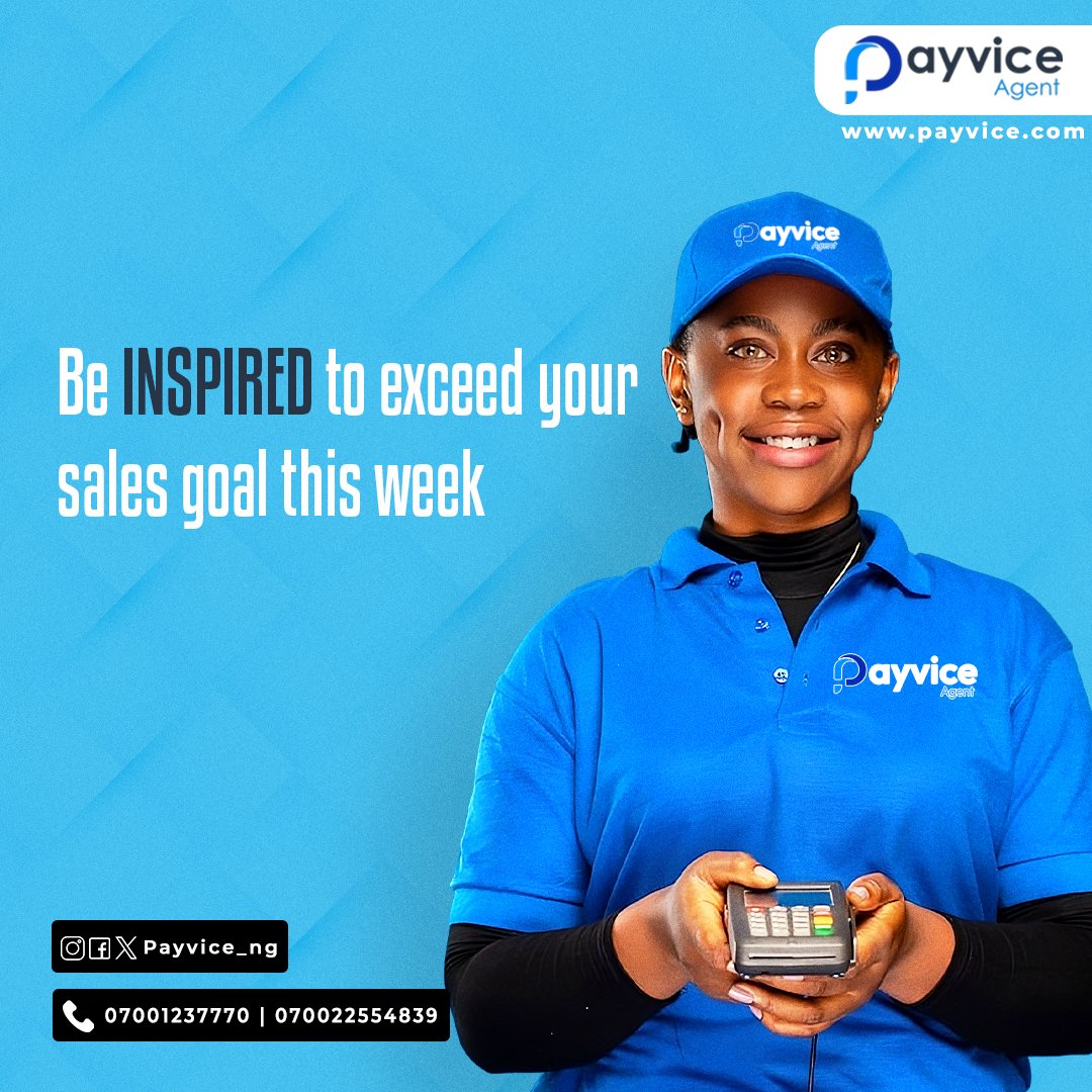 payvice_ng's tweet photo. We are cheering you to hit those sales figures this week. We are solidly behind you.

#mondaymotivation
#PayviceAgent
#POSAgent https://t.co/ekBcaut8w9