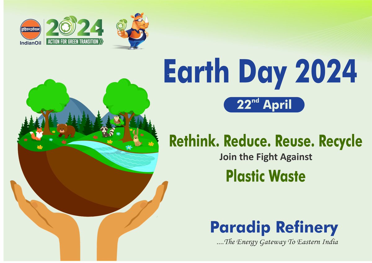 On #EarthDay2024, @IndianOilcl's Paradip Refinery reiterates its commitment to protect & nurture Mother Earth for a cleaner & greener future.

Let's all do our part to make a positive impact on our environment.

@ChairmanIOCL
@DirR_iocl
@IOCRHQ