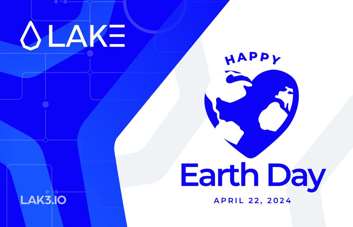 Happy #EarthDay! 🌍 At #LAK3, we're dedicated to preserving our planet's precious resources. Together, we can make a difference! #WaterAccess #Blockchain #Innovation