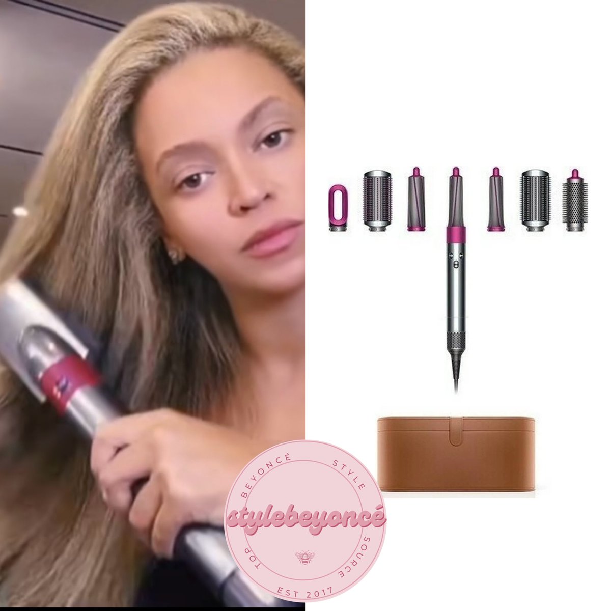 #Beyoncé uses #Dyson Airwrap Complete Long ($600) to blow out her natural hair on medium heat