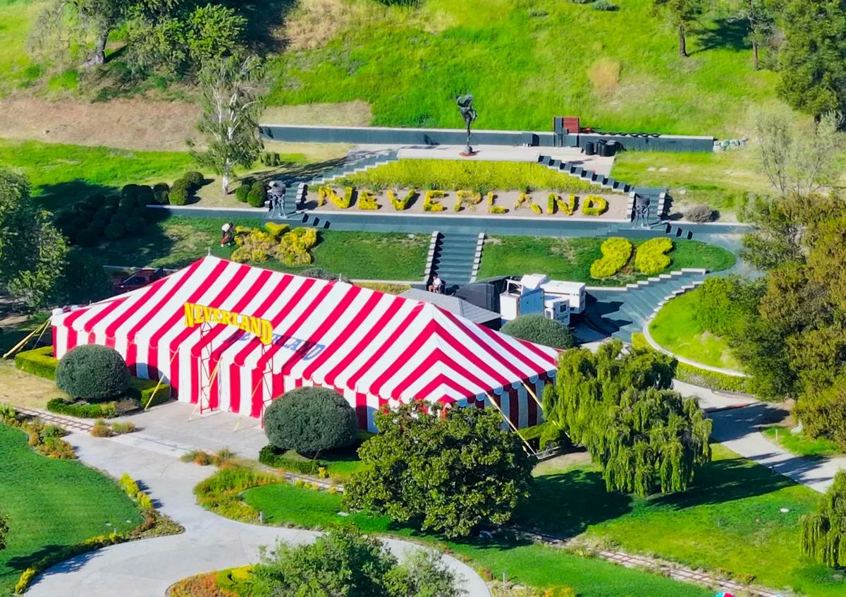 Aerial images show that Michael Jackson's sprawling Neverland Valley Ranch has undergone restoration efforts for the upcoming biopic. #MichaelMovie