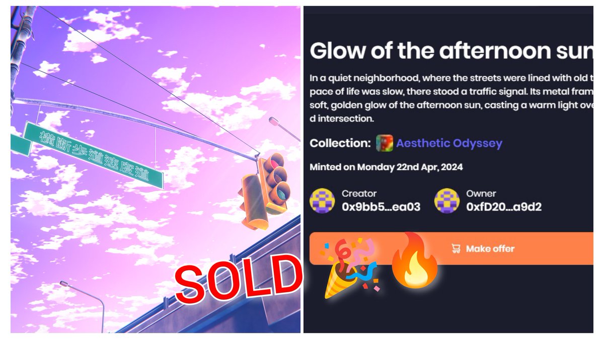 SOLD 🎉🔥👏 'Glow of the afternoon sun' has SOLD to @LovePowerCoin a work listed on lpc marketplace thankyou for always supporting artists, this truly made my day!! ♥️🙌 Make sure to check out the lpc marketplace and list your work for #LoveSupports