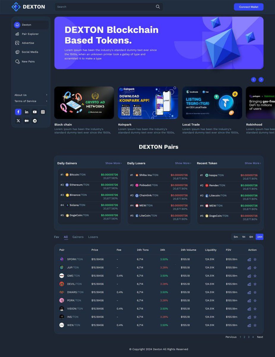 CRYPT38's tweet photo. If you've been wondering where all the volume has gone it's over on $TON. 

Everything has been absolutely sending over there and I have come across something that is going to be a first mover launching this week and looks very good...👀

Introducing DexTon 

DexTon will be a multi-suite of products that will enhance the investor experience over on the $TON chain. Users will be able to explore early access token opportunities and get comprehensive analytics and data visualisation on all the tokens on the chain. From token metrics to trading trends their platform will give investors all the tools they need to navigate one of the fastest-growing chains. 

They will also be creating the first sniper on Ton which is huge. 

Not only this @officialDexTon will have a very realistic revenue model that could attract a lot of volume, this will come from a number of revenue streams such as: 

💎 Advertisement Revenue

Projects can pay to put advertisements on the platform 

💎 Sniper Trade Fees 

A fee will be charged for every sniper transaction used through their sniper bot. 

💎 Social Update Revenue 

Token owners can update social links on their Dexview for a fee. 

100% of the revenue generated above will be shared with the investors of DexTon who have a holding of 0.1% and above and for me, this is a very viable and sustainable revenue model. 

With all of the above I think DexTon will be a very valuable asset to the $TON community and has a suite of services that can be heavily adopted with a realist and sustainable revenue model. 

Check out more about DexTon on the socials below and go and do some research on this upcoming project that will launch this week. 

✖️ https://t.co/MEoSrjbPmA

💻 https://t.co/oo7F242JTZ

📨 https://t.co/MEoSrjbPmA

ALWAYS DYOR AND DO NOT TAKE THIS POST AS FINANCIAL ADVICE