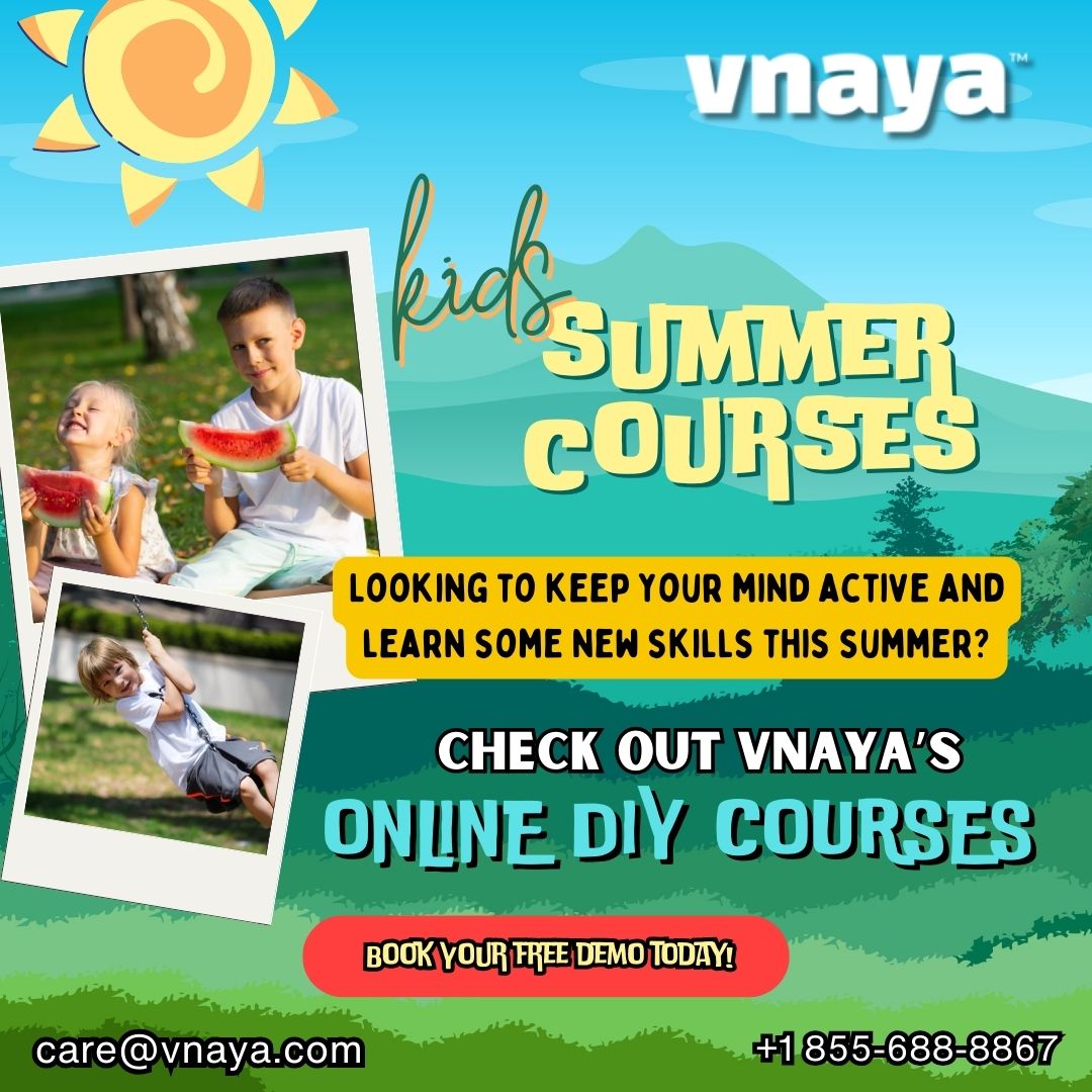 Get crafty from the comfort of your own home! Dive into our online DIY courses and unleash your creativity!

#summercourses #summervacations #subjects #booknow #learnwithus #onlineclasses #onlineeducation #onlinetutoringservices #virtualtutor #onetoonetutoronline #vnaya