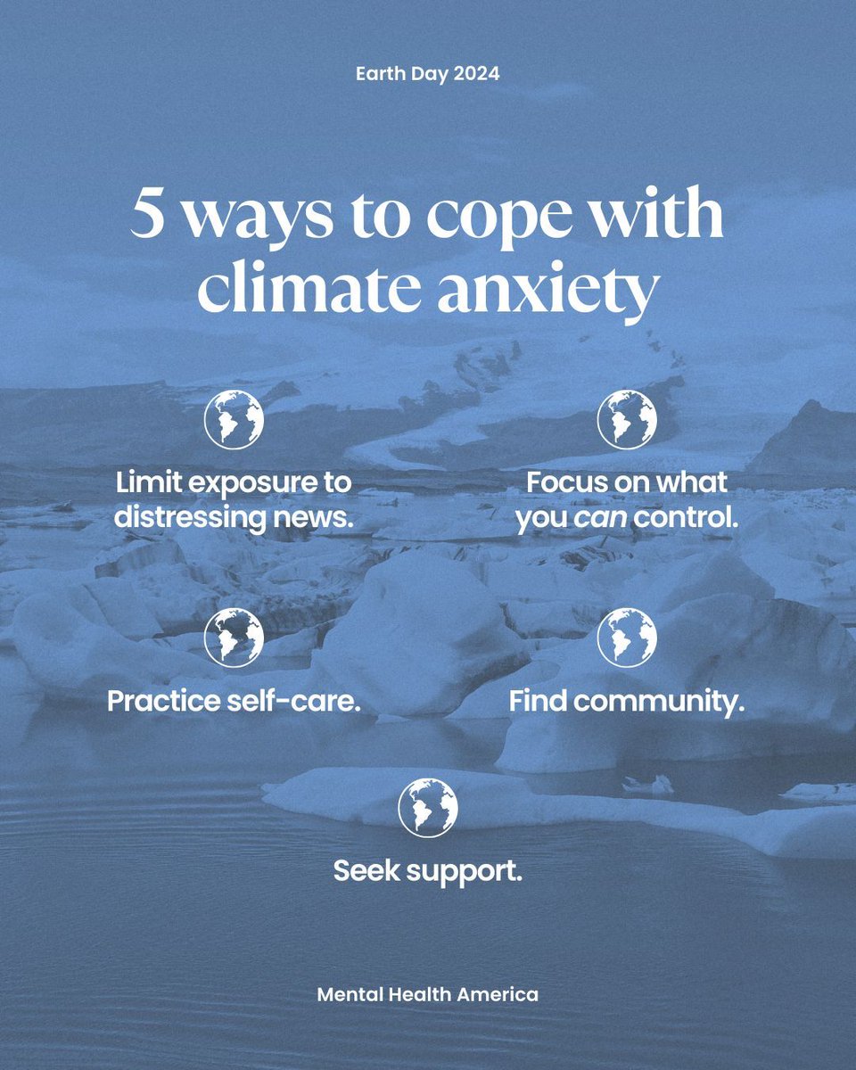 Happy #EarthDay! 🌎 If you’ve been feeling stressed about climate change, you’re definitely not alone. 💙 Learn more on our climate anxiety resource hub at buff.ly/49MIZQN