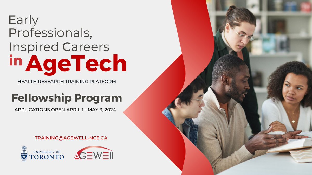 🎓Ready to accelerate your career in digital health research to help older Canadians? The EPIC-AT Health Research Training Platform Fellowships offer funding & exclusive training opportunities to help trainees become a future leaders in the field. Apply: agewell-epic.ca/program/
