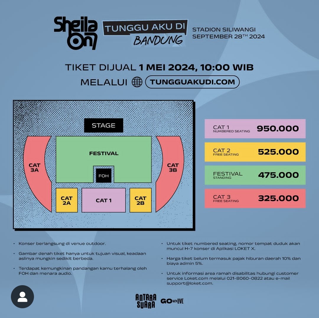 moshishoo's tweet photo. OPEN JASTIP Sheila On 7 "Tunggu Aku Di BANDUNG"

🍀 5 slot awal
🍀 fee 200rb sampai fisik (bookslot 100rb)
🍀 payment H-1 war tiket
🍀 full refund (kalo semisal gagal war dari tim kita)
🍀 cancel sepihak dari buyer = bookslot hangus
🍀 details ☞ https://t.co/cS6ErTTC6M https://t.co/N2JVfVN5tq
