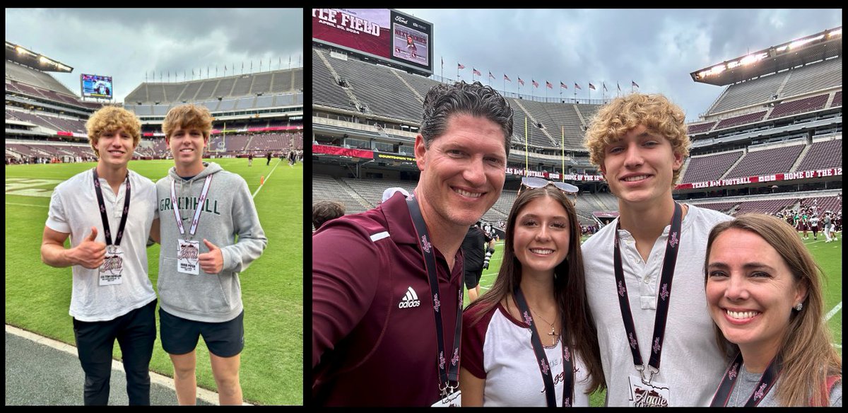 🏈GigEm!👍 Thanks again @Coach_Dougherty @CoachKLars for the invite to the @AggieFootball Spring Game! Nothing like Kyle Field! Shout out to @NoahPiper25, a top kicker in our 2025 class! @CoachMikeElko @CoachTroop_ @TA_Recruiting @coachjoeylynch @TexAgs @ConsolFootball
