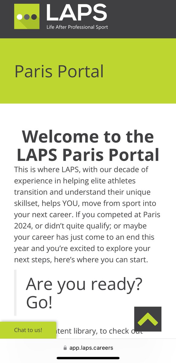 NEW SUPPORT PAGE JUST LAUNCHED 🇫🇷Are you aiming for Paris 2024? 🧐Do you want to explore your options for your career after sport? 👨‍💻What about a few months of work experience before returning to training? Whatever you're thinking, head to app.laps.careers/paris-portal/