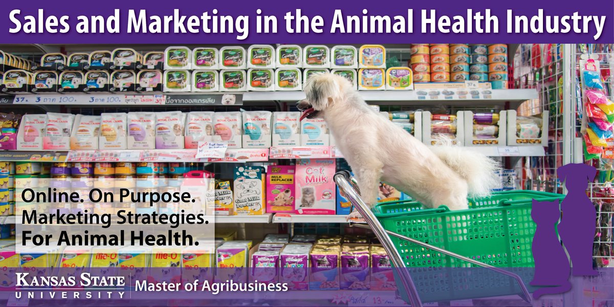 Sales and Marketing in the Animal Health Industry (AGEC 735) uses a combination of theory and examples to help students understand marketing and sales practices in the complex animal health industry. 100% online. Enroll by May 17 at mab.k-state.edu/ourprogram/age…