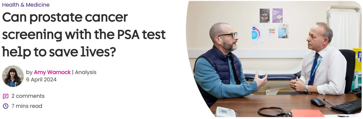 Have a look at our recent blog to support your conversations with people about PSA testing > bit.ly/49tWVPq Our article on prostate cancer screening covers recent results from a 15-year follow-up of over 400,000 men included in the CAP trial.