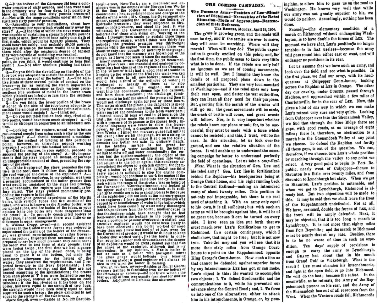 #160YearsAgo 22 Apr 1864 NY Times SIGNS OF THE COMING CONTEST: Movements of Gen. Grant and Gen. Burnside; Significant Preparations of the Army of the Potomac. Reply #2=> freerepublic.com/focus/f-chat/4… @Justme6165 @Son_of_Sandor @jdm1968 @Wrap10 @AndyMurthi @Liz_july4th @CWBreakfastClub