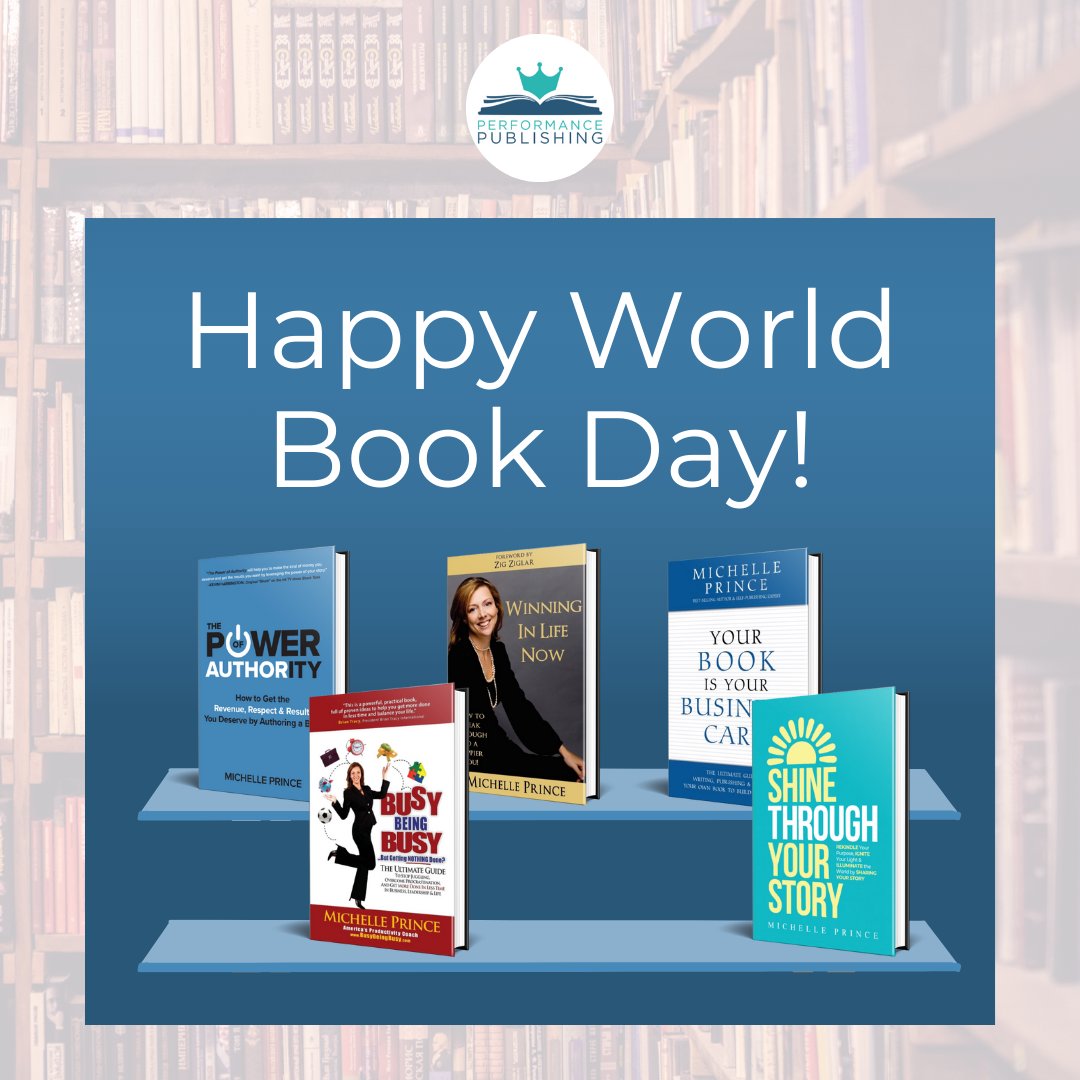 Happy World Book Day! 📚

Let's share our love for books and the joy of reading with the world. What book are you celebrating with today?

#worldbookday #performancepublishing #bookday #shinethroughyourstory #winninginlifenow  #publishingcompany #MichellePrince #writing #books