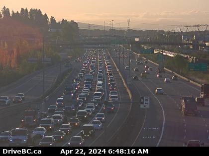 6:59 - #Coquitlam - Stalled vehicle - #BCHwy1 Westbound just past the Brunette Ave exit in the left lane. Traffic is heavy from the #PortMann #SurreyBC @sonicradio Pic courtesy of @DriveBC