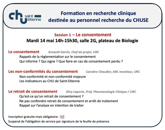 Formation en Recherche Clinique au CHUSE Inscription gratuite : xoyondo.com/dp/0s3s8vkunrh…