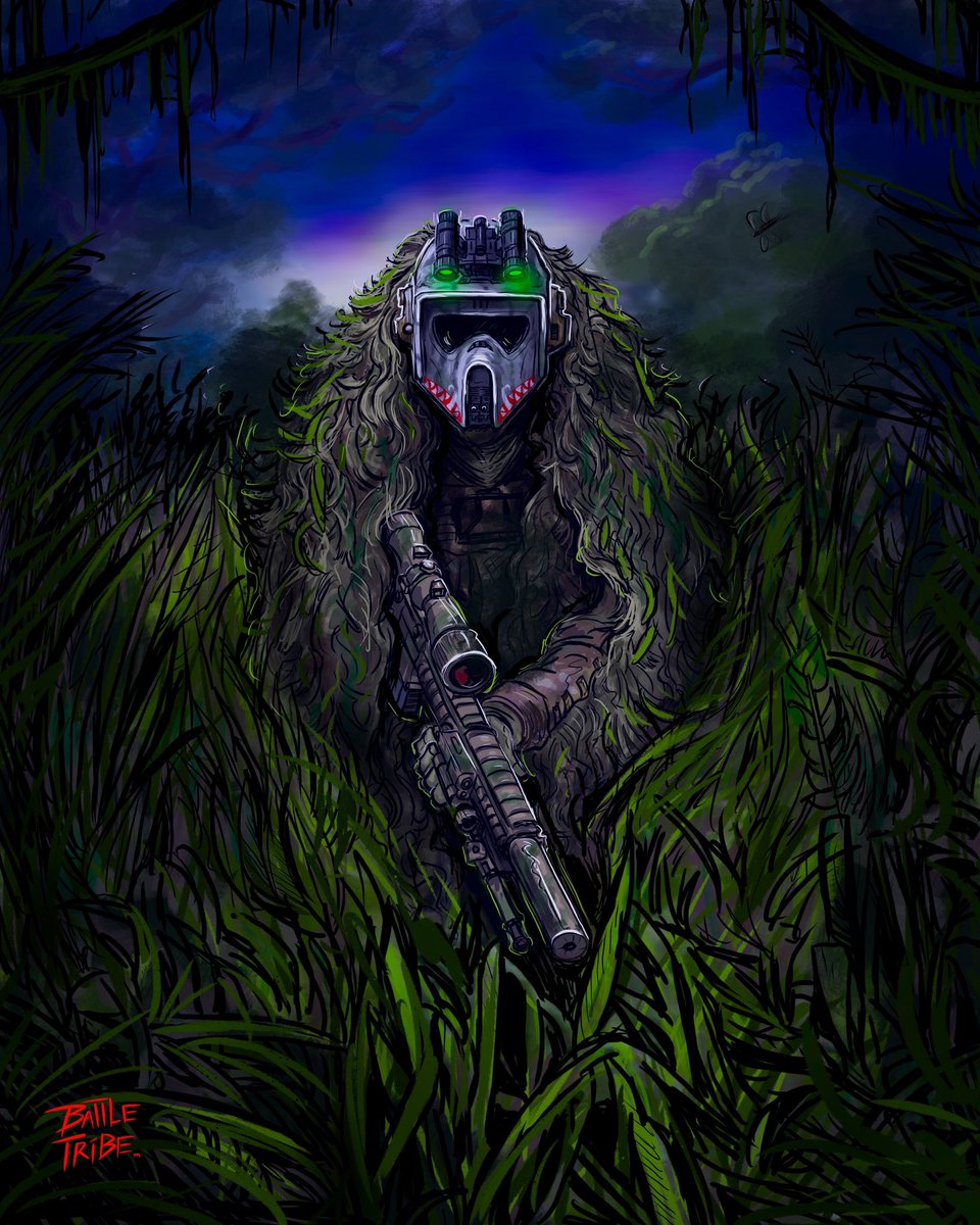 “Jungle Recon” Some Scout Trooper Art for your Monday. Art prints available soon as well as others in my shop. Link in the bio💥 #Battletribe #scouttrooper