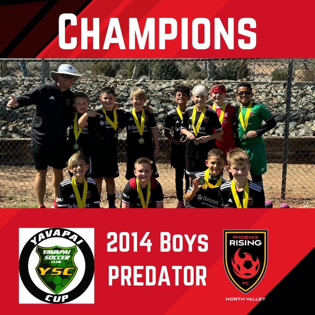 The 2014 Boys Predator team truly outshined their competition, 2013 Boys bracket, at the prestigious Yavapai Cup, dominating their way to the top spot! Their exceptional performance showcased their superior skills. #prfcnv #YouthSoccer #Victory #TeamworkWins #Champions