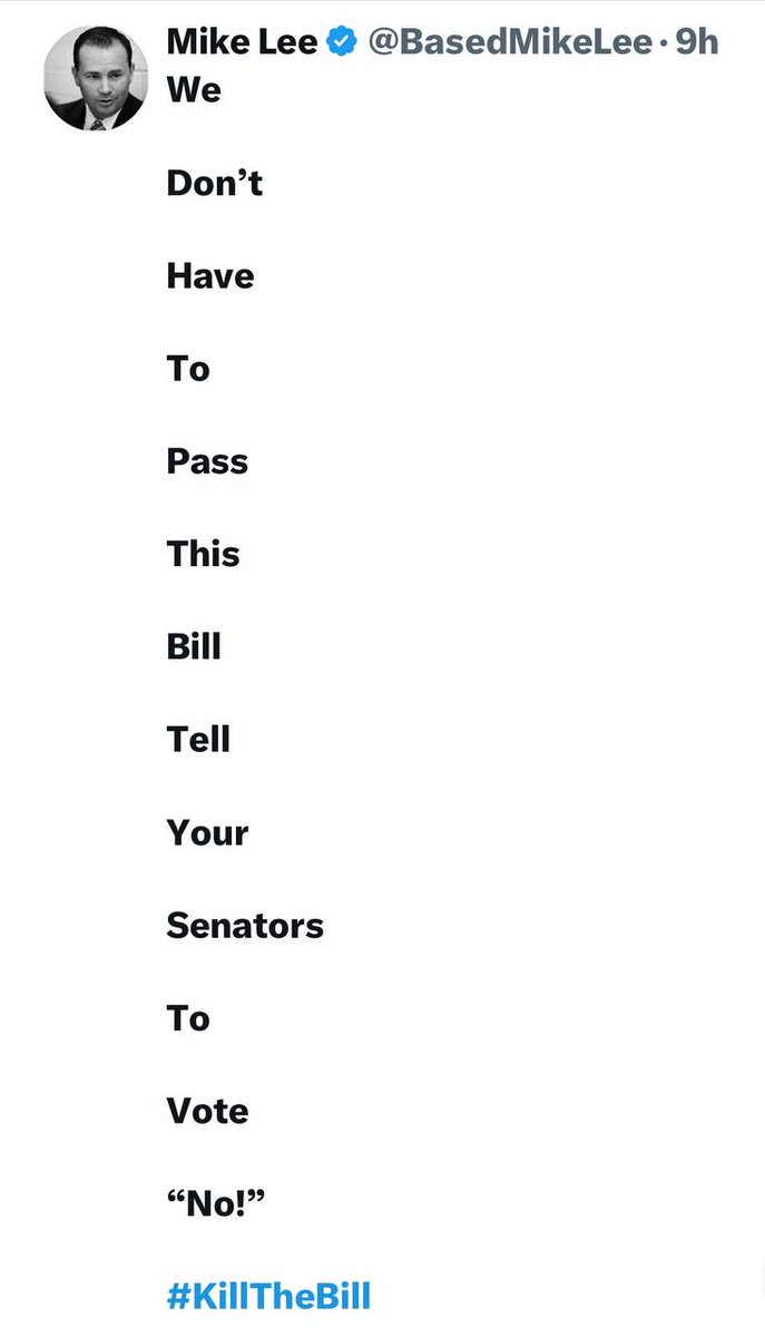 Call your Senators and tell them to Vote NO!

#KillTheBill