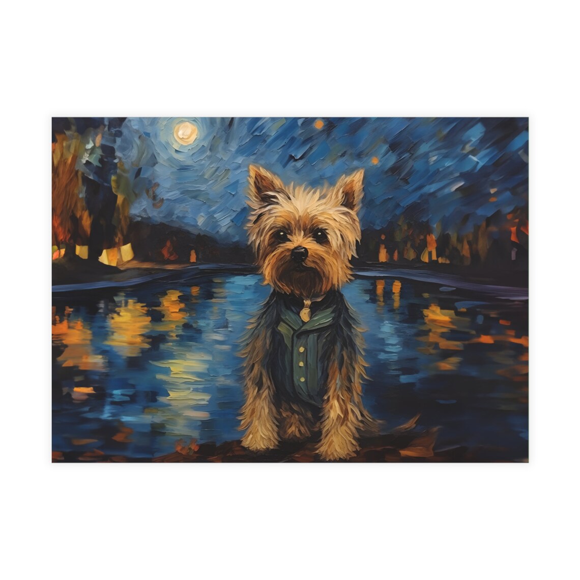 Step into a world where art meets adorableness with our exclusive Yorkie van Gogh Giclée prints. Each piece beautifully captures the essence of Vincent van Gogh's masterpieces. #ShopLocal #SupportArtists