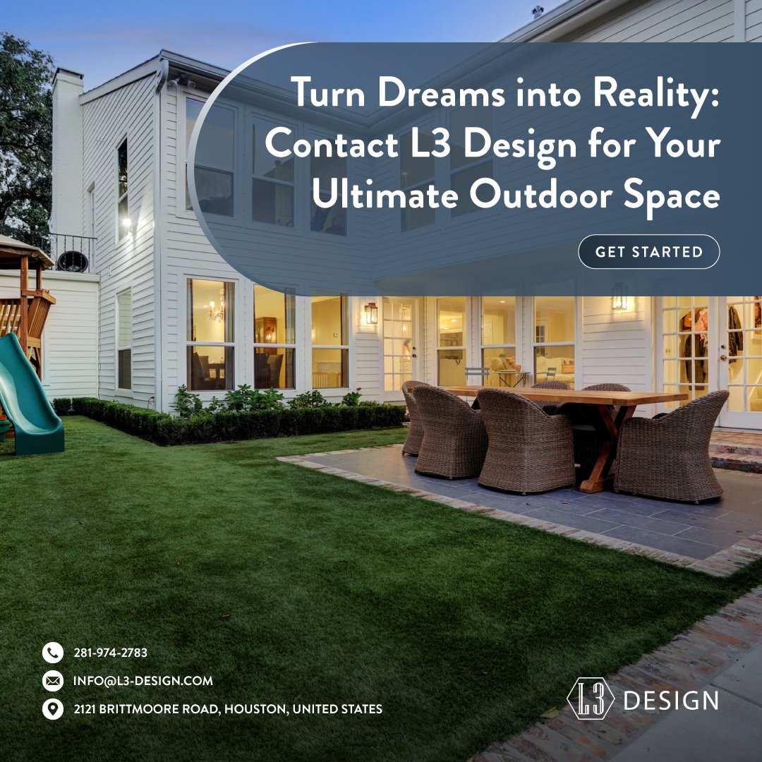 design_l3's tweet photo. Dreaming of your perfect outdoor oasis? Make it a reality with L3 Design! 🌿✨

Contact us today to transform your vision into a breathtaking space where memories are made.

#DreamOutdoorSpace #L3Designs #TransformYourSpace #ContactUs #OutdoorOasis #Houston https://t.co/eNEQ0KuxXD