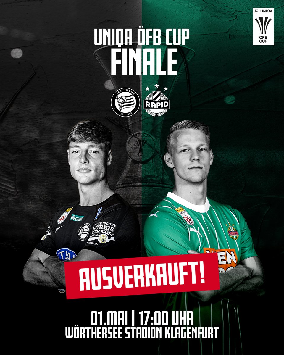 🏆👐 𝐕𝐨𝐥𝐥𝐞𝐬 𝐇𝐚𝐮𝐬 im UNIQA ÖFB Cup-Finale! #GlaubeWilleMut Alle Infos für deinen Besuch im Wörthersee Stadion erhältst du hier ➡️ bit.ly/FanInfoCupFina…