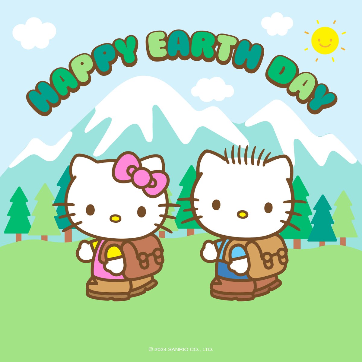 Hello Kitty and Dear Daniel are spending the day outdoors 💖🌎🌱 How are you celebrating #EarthDay?
